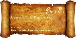 Csatári Mariann névjegykártya