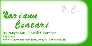 mariann csatari business card